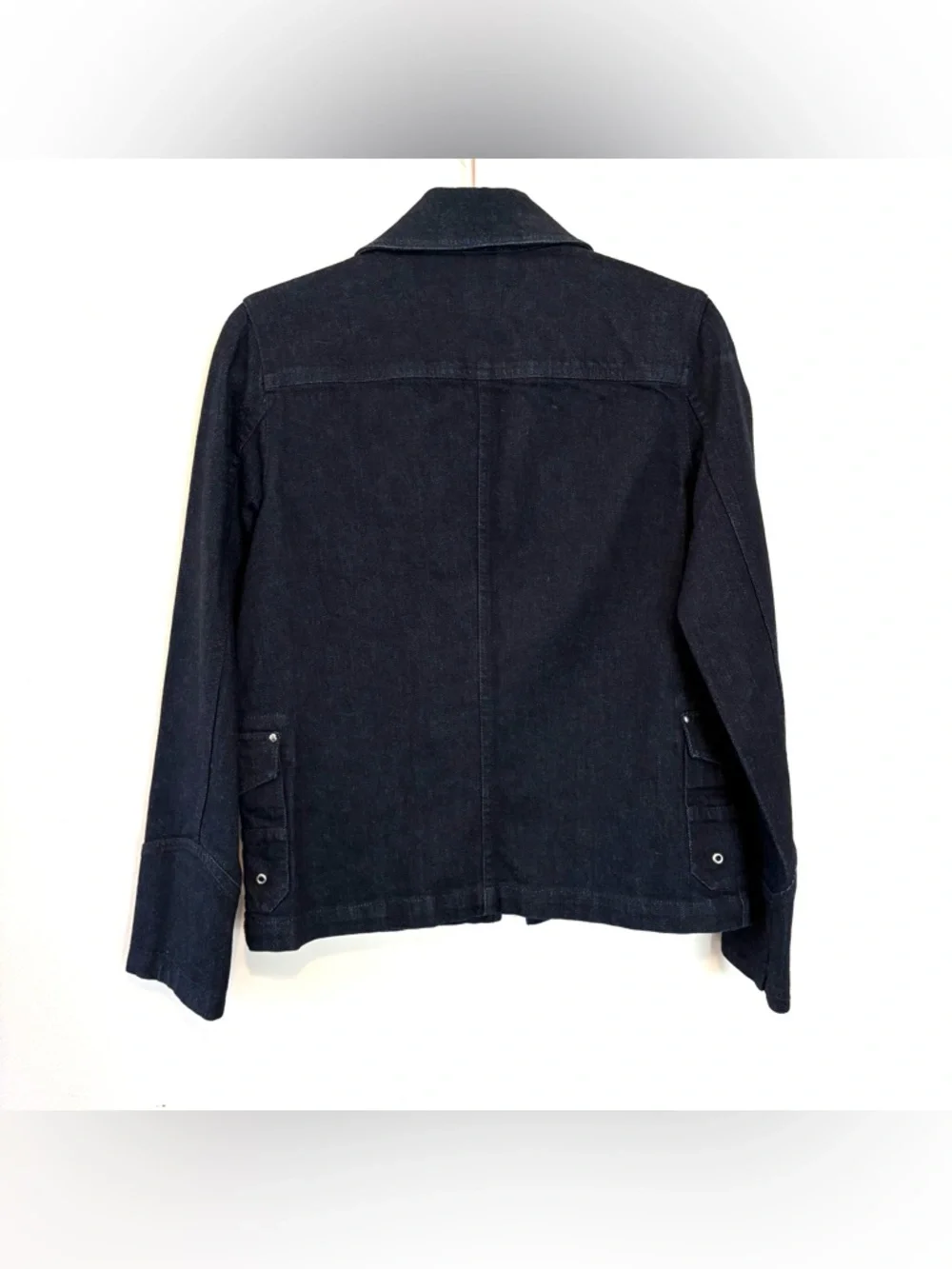 Vintage 90s Lauren Ralph Lauren fireman clasp toggle dark denim jacket - Picture 4 of 5